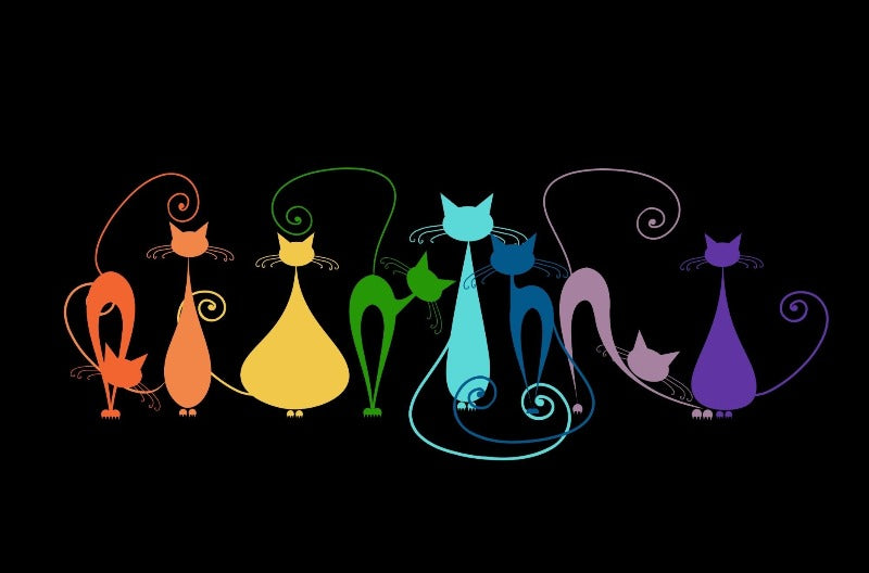 Rainbow Cats Lap Tray by Fabulous Felines