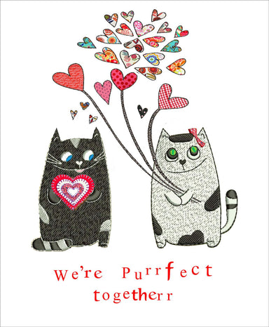 We're Purrfect Cat Greetings Card
