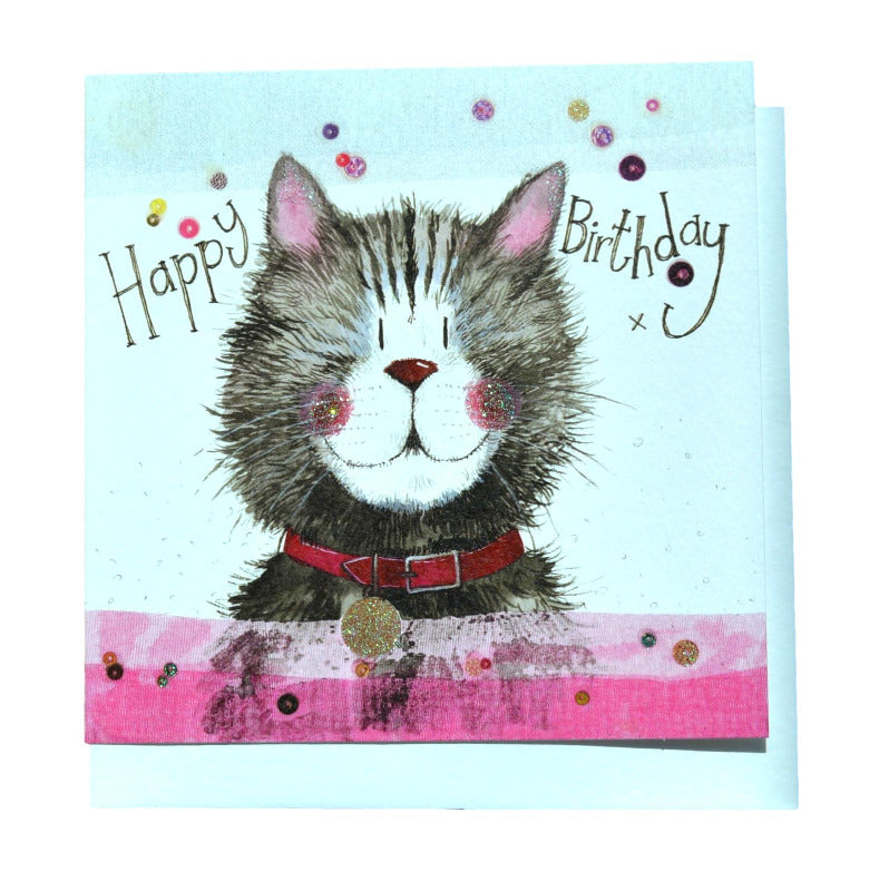 Cat & Collar Birthday Card