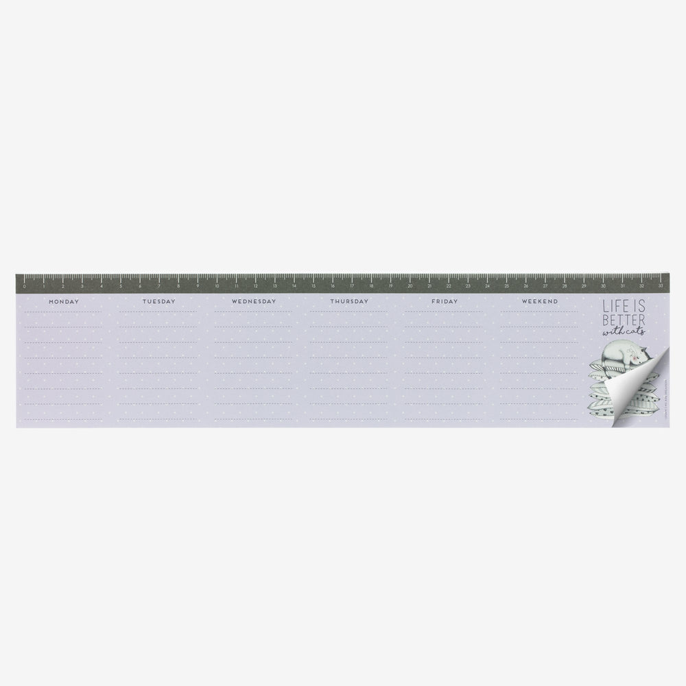 Life is Better with Cats Paper Desk Planner & Ruler