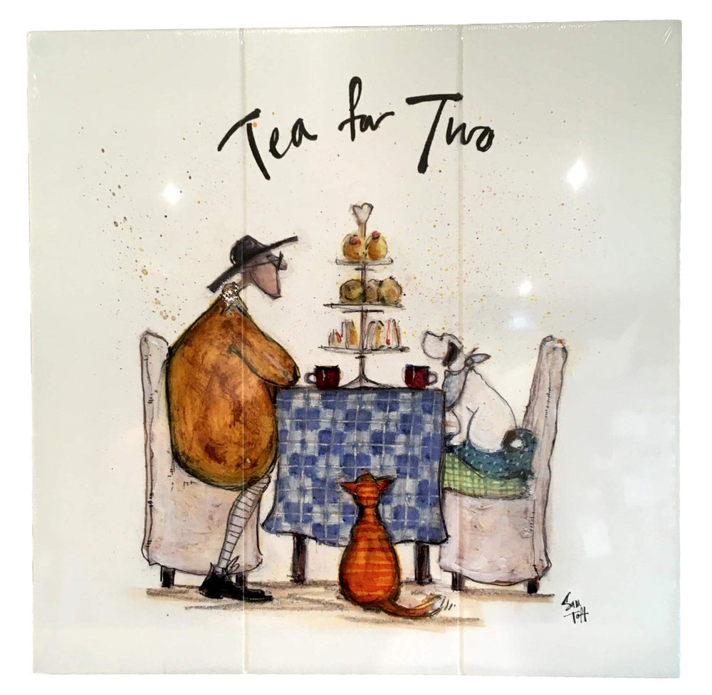 Sam Toft Tea for Two Wooden Print 30x30cm