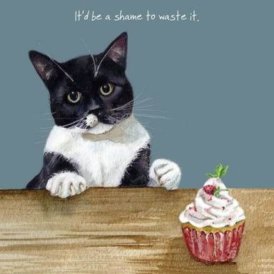 Cat Themed Greeting Card 'Cupcake' Cat Greeting Card by Anna Danielle