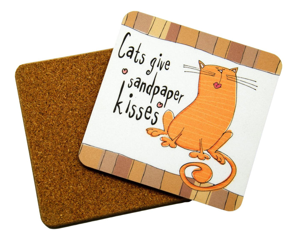 Sandpaper Kisses Set of 4 Cat Coasters