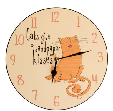 Sandpaper Kisses Cat Clock