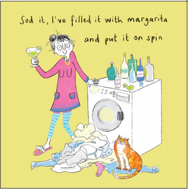 Filled with Margarita Funny Cat Greeting Card