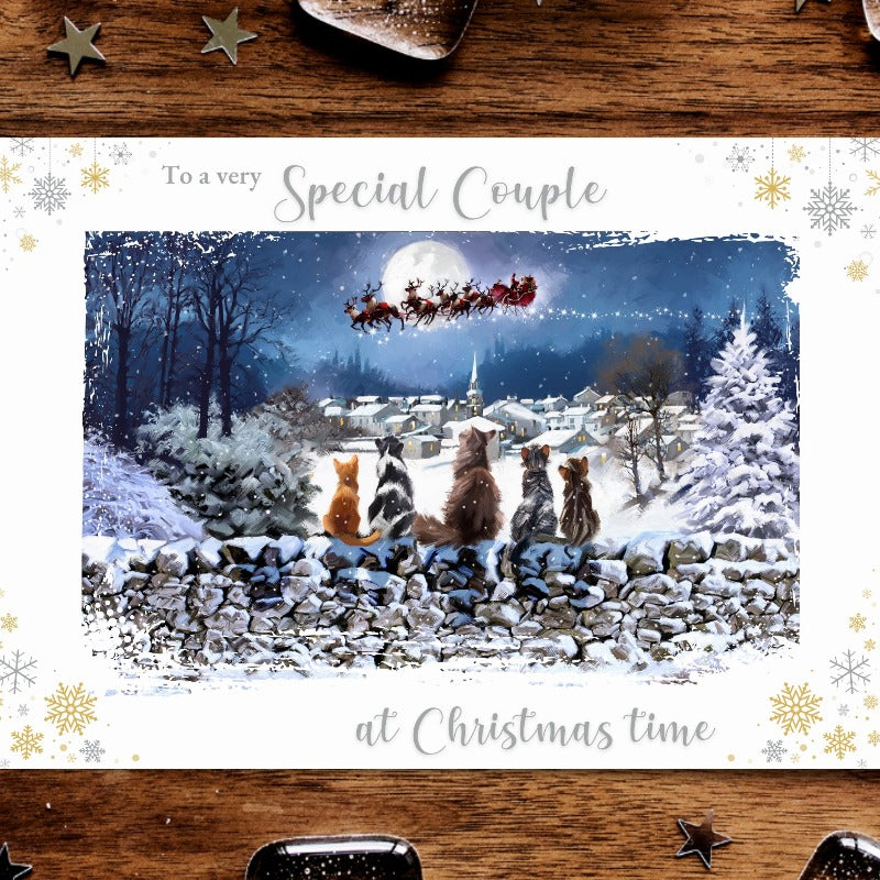 Richard Macneil Special Couple Christmas Cats Greeting Card