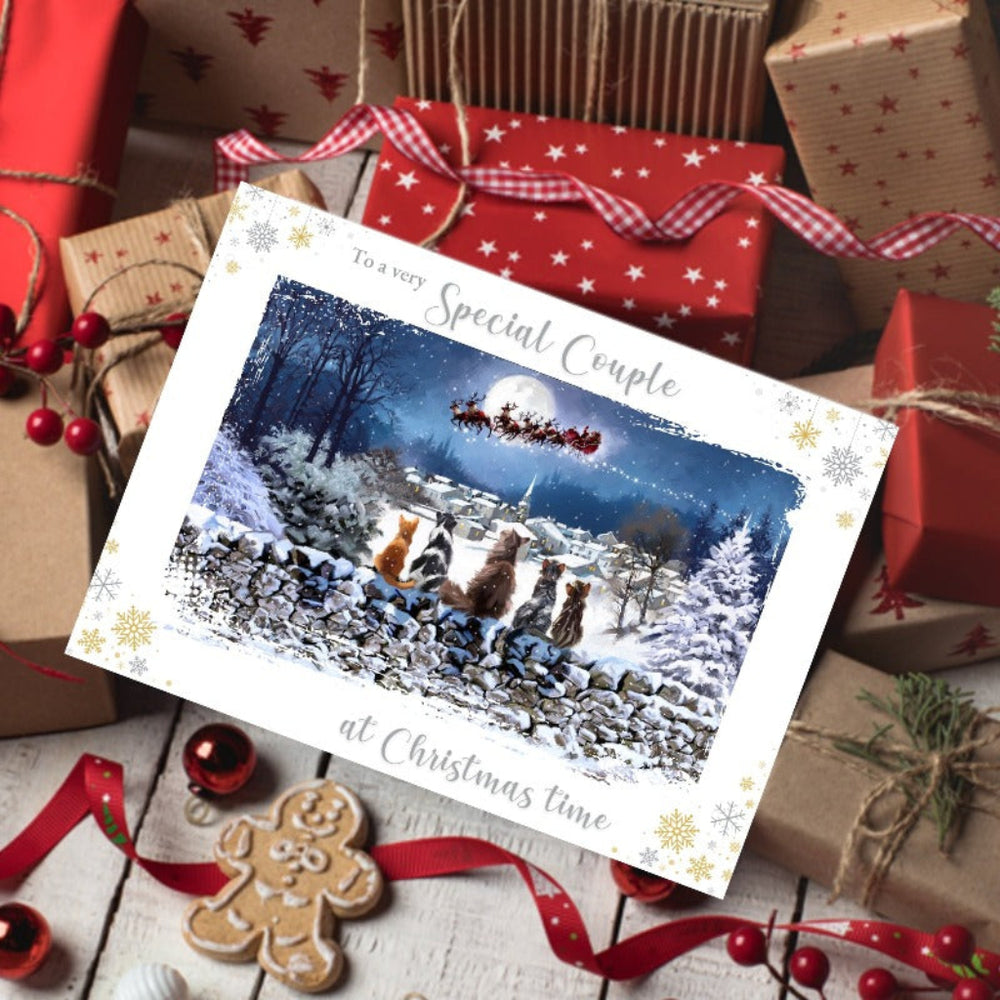 Richard Macneil Special Couple Christmas Cats Greeting Card
