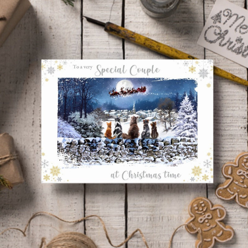 Richard Macneil Special Couple Christmas Cats Greeting Card