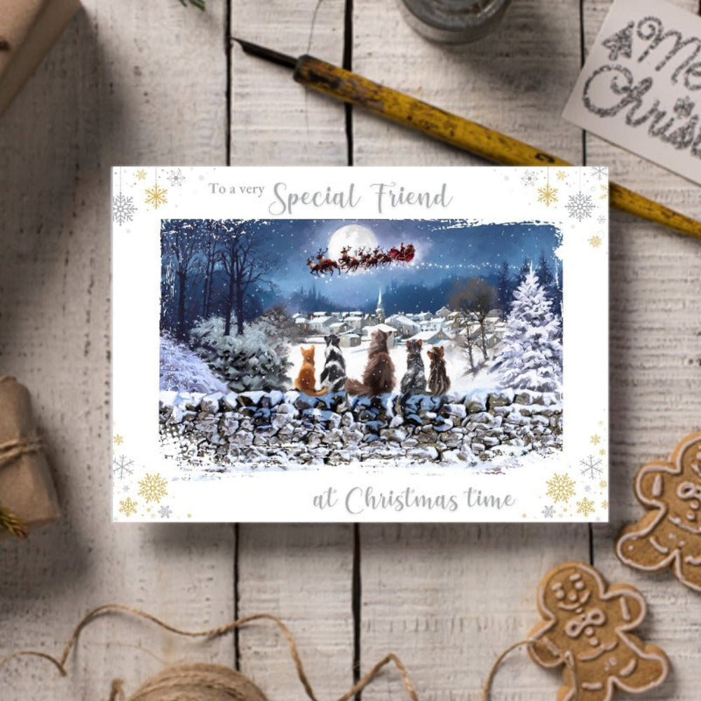 Richard Macneil Special Friend Christmas Cats Greeting Card