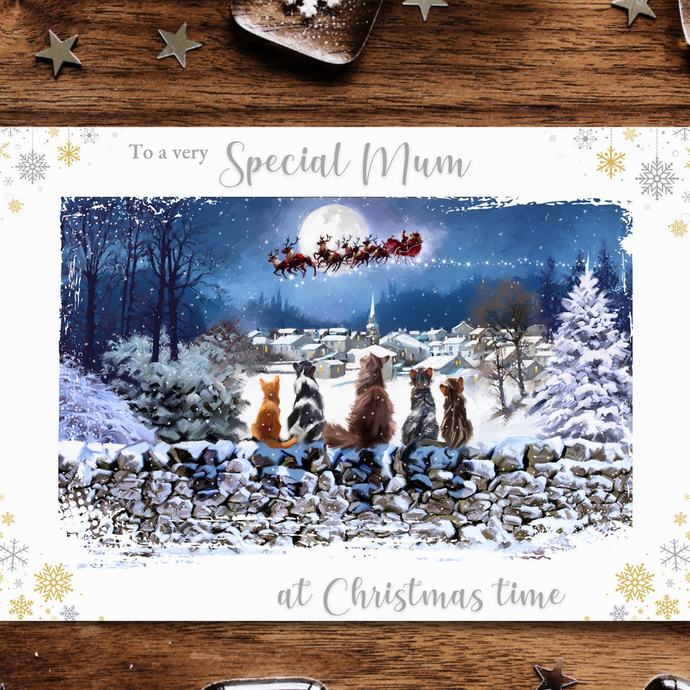 Richard Macneil Special Mum Christmas Cats Greeting Card