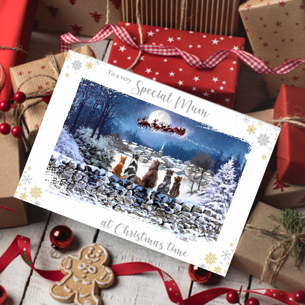 Richard Macneil Special Mum Christmas Cats Greeting Card