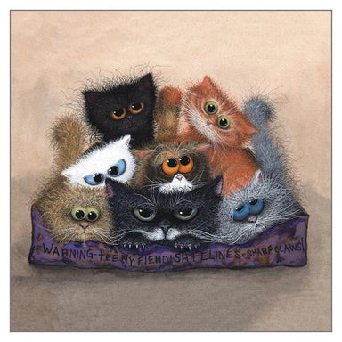 Tamsin Lord Cat Themed Greeting Card 'Chocolate Box Teeny Fiendish Felines' Funny Cat Greeting Card