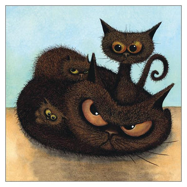 Tamsin Lord Cat Themed Greeting Card 'The Chocolate Truffles' Cat Greeting Card
