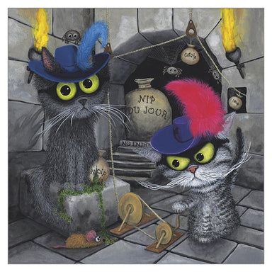'Catnip Bandits' Cat Greeting Card by Tamsin Lord
