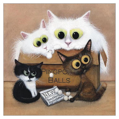 'The KKM Gang' Cat Greeting Card by Tamsin Lord