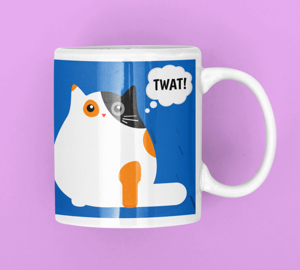 This Cat Thinks You're a Twat Cat Mug