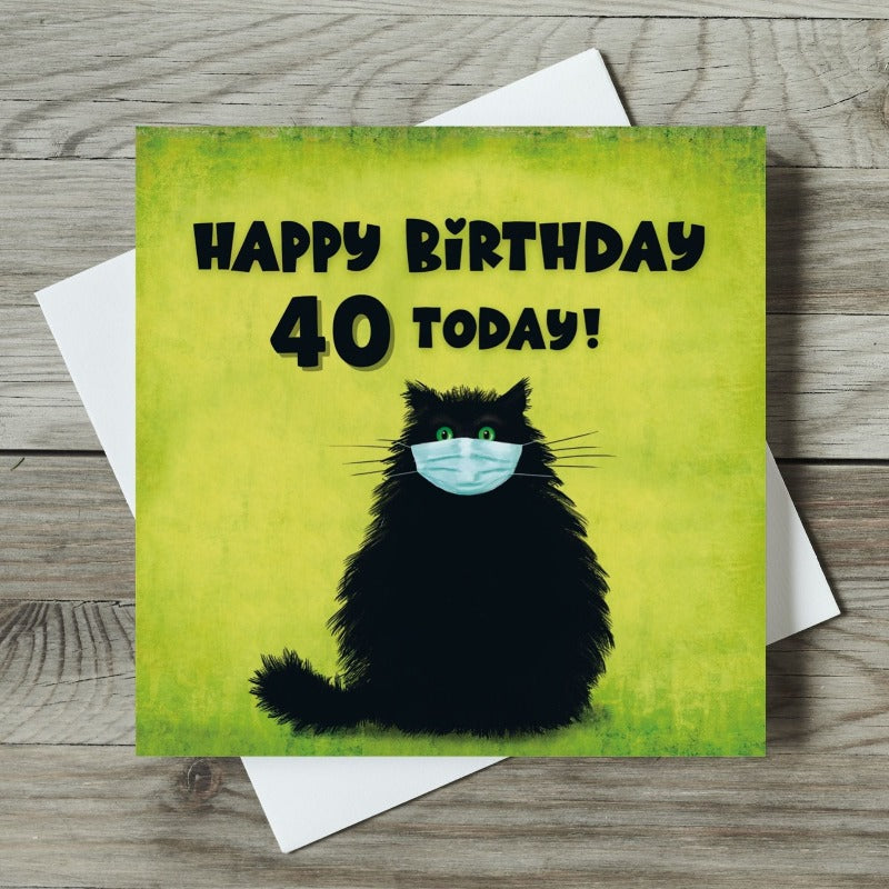 The Masketeer Cat 40th Birthday Card