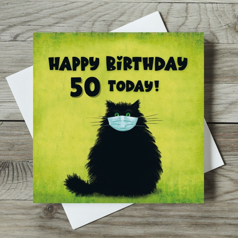 The Masketeer Cat 50th Birthday Card
