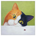 Vicky Mount Black Cat Themed Greeting Card 'Cat with Ladybird' Cat Greeting Card