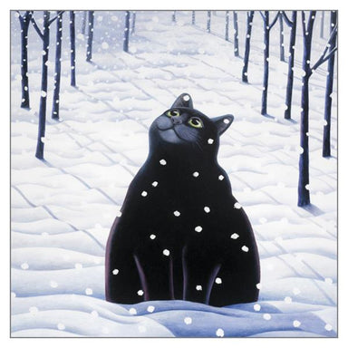Vicky Mount Cat Themed Christmas Card 'Snowcat' Cat Christmas Card