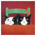 Vicky Mount Black Cat Themed Greeting Card 'Waiting for Dinner' Cat Greeting Card