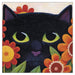 Vicky Mount Black Cat Themed Greeting Card 'Black Cat ‘n’ Flowers 2' Cat Greeting Card