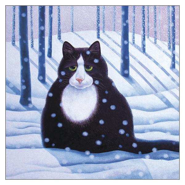 'Brian' Funny Christmas Cat Greeting Card by Vicky Mount