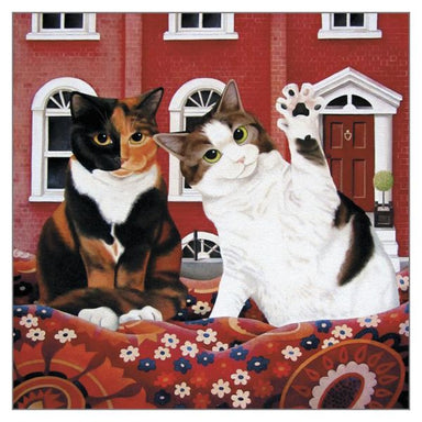 Vicky Mount Black Cat Themed Greeting Card 'Daisie & Millie' Cat Greeting Card