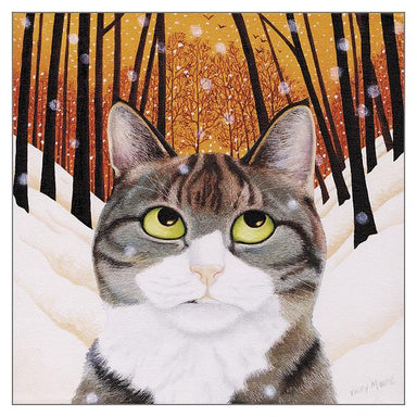 Vicky Mount Cat Themed Christmas Card 'Mulder' Cat Christmas Card