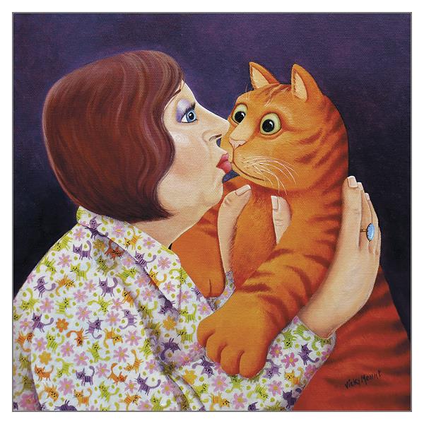 Vicky Mount Cat Themed Valentines Day Card 'Ooh! I Do Love You' Cat Greeting Card