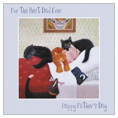 Vicky Mount Cat Themed Fathers Day Card 'Best Dad' Cat Father's Day Card