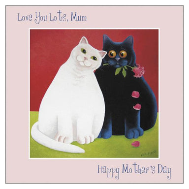 Vicky Mount Cat Themed Valentines Day Card 'Love You Lots' Mother's Day Cat Greeting Card