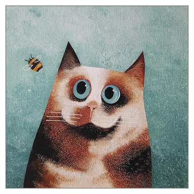Vicky Mount Black Cat Themed Greeting Card 'Bebe & Bee' Cat Greeting Card