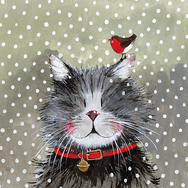 Pack of 5 Klaus Cat Charity Christmas Cards