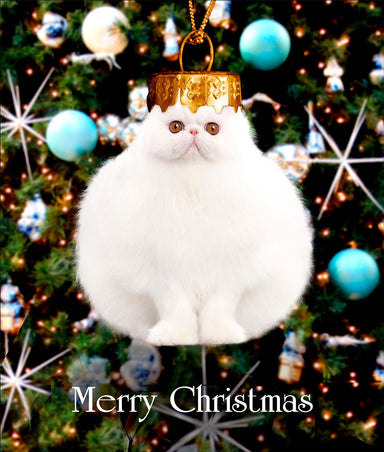 Cat Bauble Christmas Greeting Card
