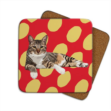 Set of 2 Tabby II Cat, Cat Coasters