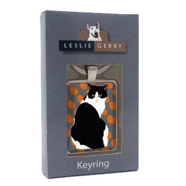 Black & White Cat Keyring
